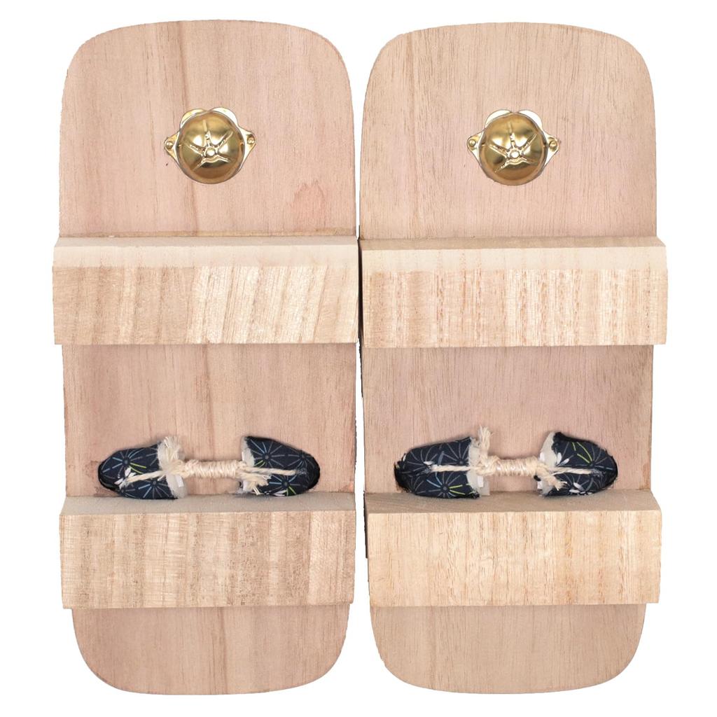 KYOETSU Men's Geta Sandals with Two-Toothed Straps and Patterned Straps, Paulownia Wood (Natural Size 10, 26.0 cm)