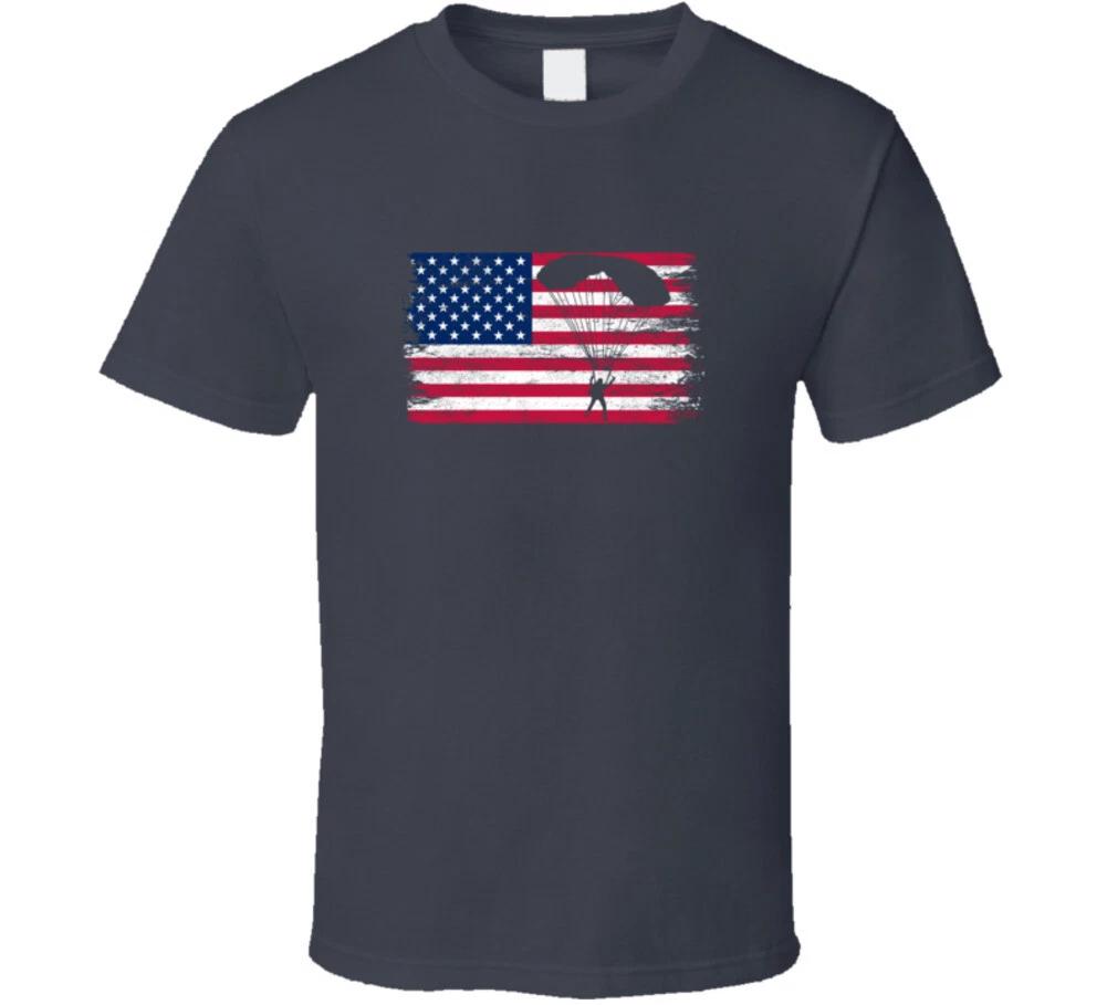 Skydiving American Flag Parachute Gift T Shirt 4XL
