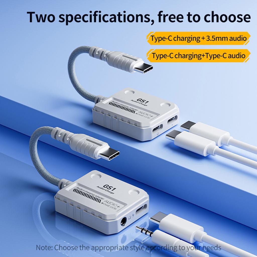 2 In 1 USB C Fast Charging Adapter With High Resolution Sound 60W Power Delivery Suitable For Gaming&Music Enthusiasts