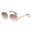 Unisex Retro Frameless Sunglasses With Gold Metal Frame Uv400 For Beach And Outdoor Activities