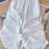 Spring Summer Women's Casual Plus Size Breathable Cotton Linen Wide-Leg Pants
