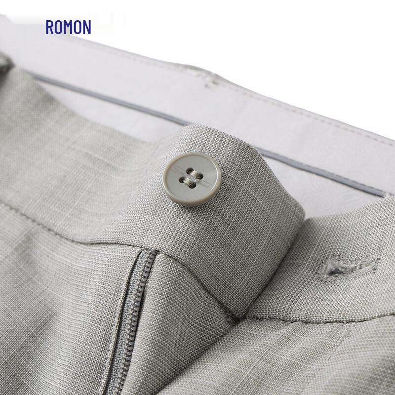 Romon Men's Lyocell Linen Straight Casual Pants