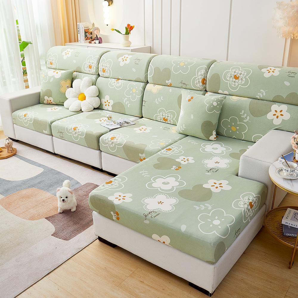 Summer Universal Stretch Sofa Cover Full Cover Cover Cute Print Sofa Towel Full Cover Ice Silk Thread Sofa Cushion
