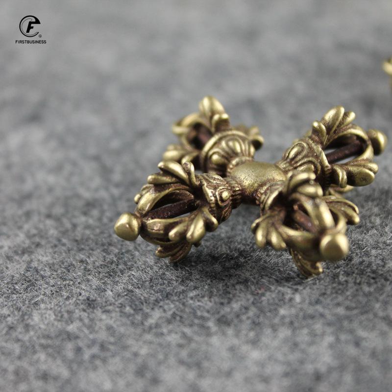 Copper Buddhism Dorje Cross Vajry Pestle Ornaments Home Decorations Accessories Brass Key Chains Pendants Desktop Decor Crafts