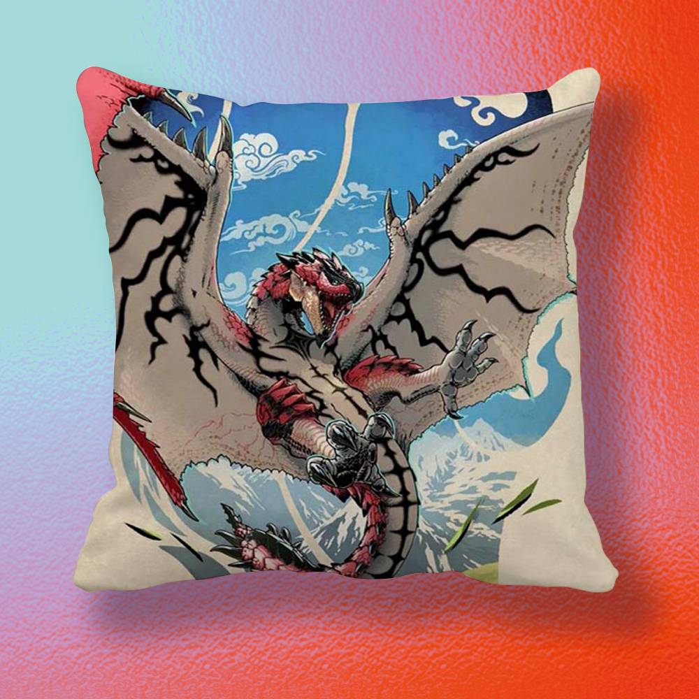 Monster HHunter Game Pillow cover Soft Microfiber Pillowcase Home Sofa Decor Surprise Decorative printed