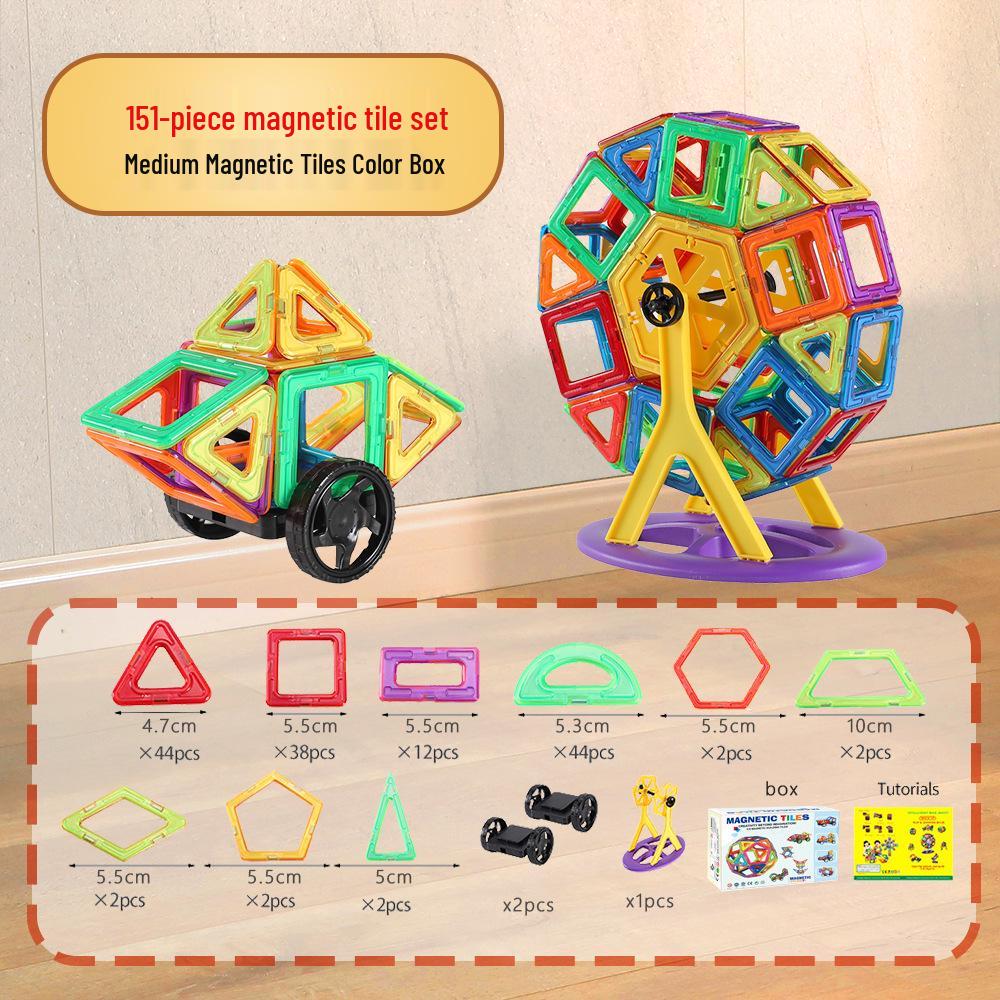 Xinming Large Magnetic Building Blocks - Colorful Educational Tiles & Sticks