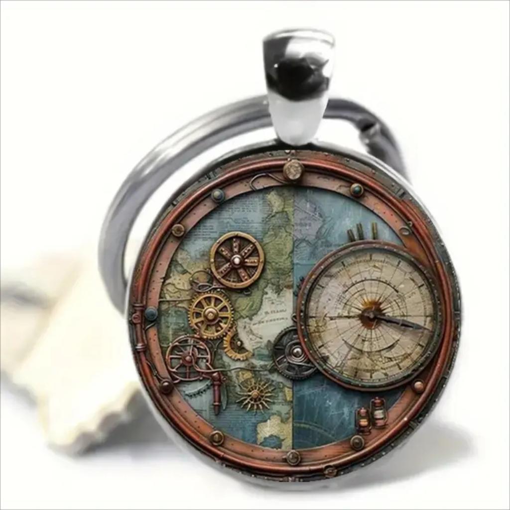 Fashion Alloy Keychain Pendant Round Metal Key Ring