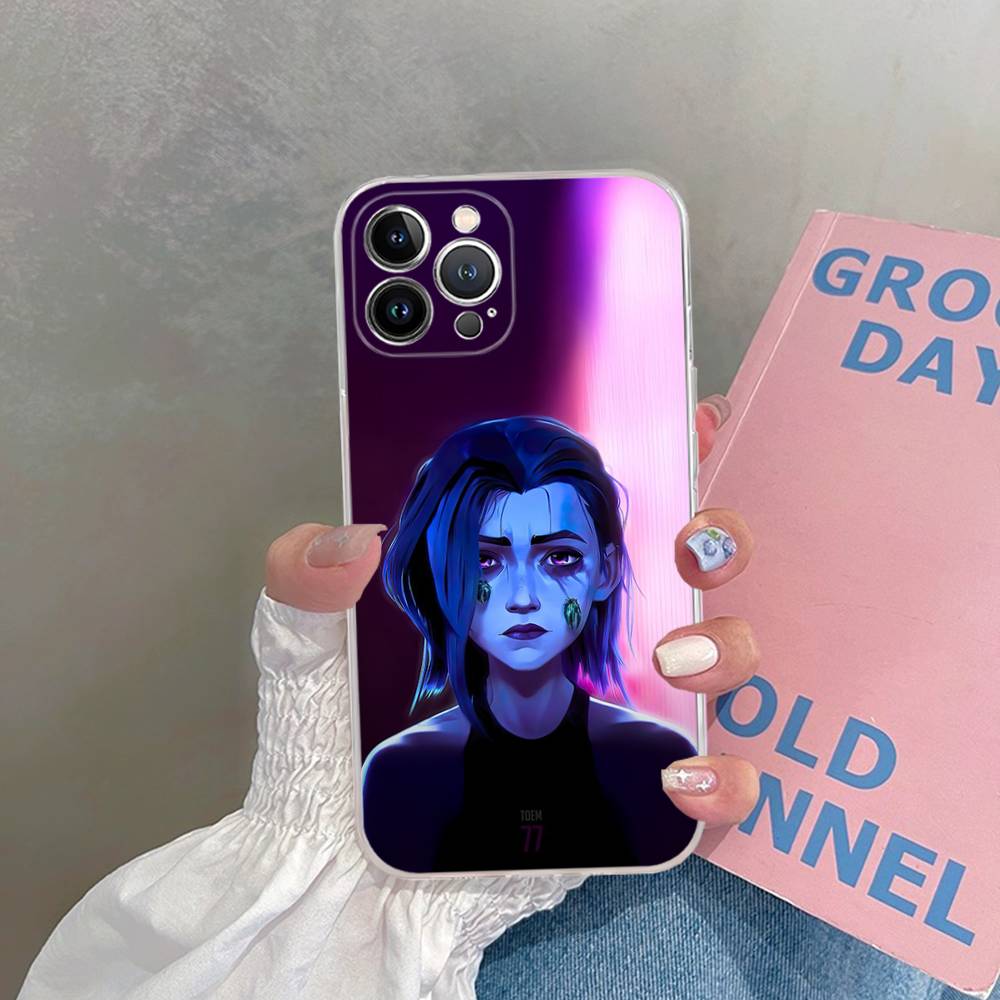 Arcane J-Jinx Anime Phone Case For IPhone 16 15 14 13 12 Mini 11 Pro XS Max X XR SE 6 7 8 Plus Soft Silicone Cover