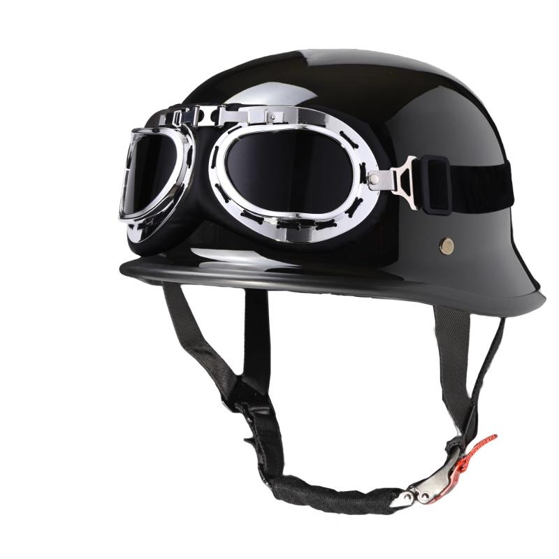 German Crafted Vintage Steel Cruiser Helmets | Half Face Unisex Motorcycle Helmets | DOT Certified for Reliable Protection