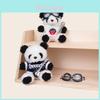 Chaveiro de Pelúcia Panda Piloto Musical Com Tecido Macio Para Crianças e Fãs de Música