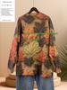 Autumn Women's Maple Leaf 3D Print Round Neck Sweater - Comfortable Long Sleeve Loose Fit Knitwear