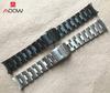 Massives Edelstahlarmband 20 mm 22 mm gebogene Ende Faltschließe 3 Zeiger Herren Ersatzarmband Armband Uhrenzubehör