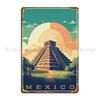Mexico Chichen Itza Metal Plaque Poster Print Garage Kitchen Living Room Decoration Tin Sign Poster