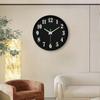 Contemporary Round Hanging Clock with Night Light Display Material And Lightweight for Bedroom