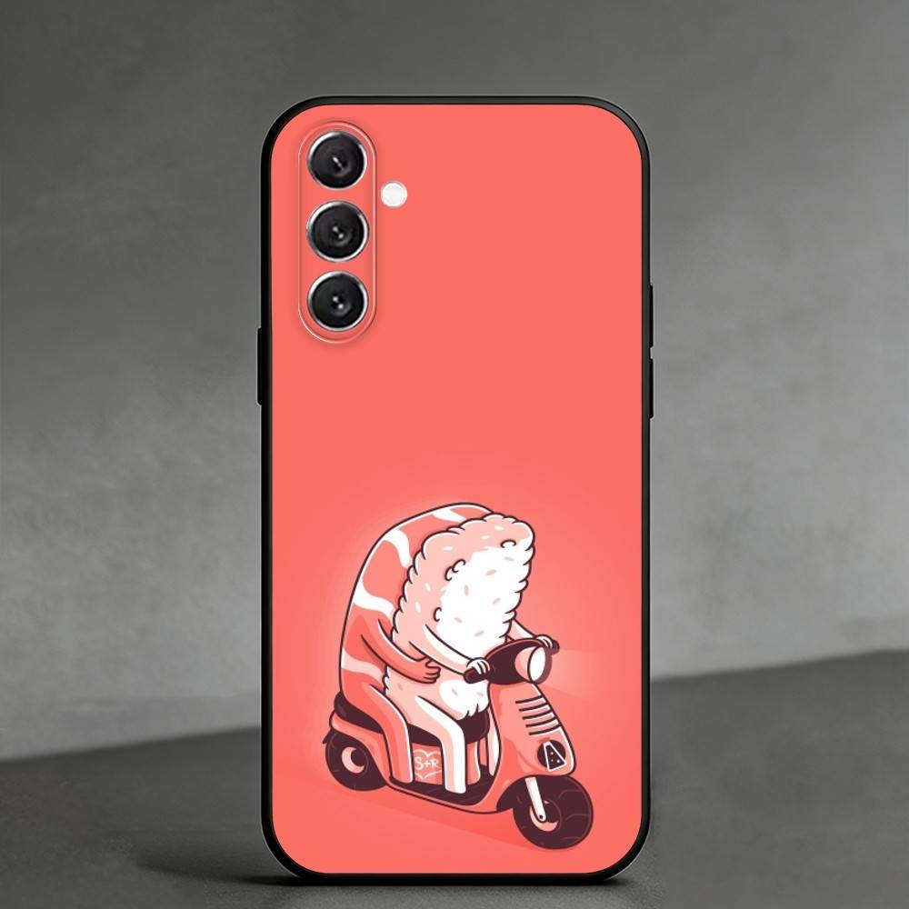 L-Interesting cartoon minimalism Phone Case For Samsung Galaxy A91,80,73,72 ,71,53,52,32 ,31,22,21s,20,Soft Black Case