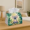 1pc 1pcs Koala& Floral Print Tissue Box- Cute Decorative Storage Suitable for Tabletop or Shelf Display, Durable Fabric with Koala Floral, Compact for