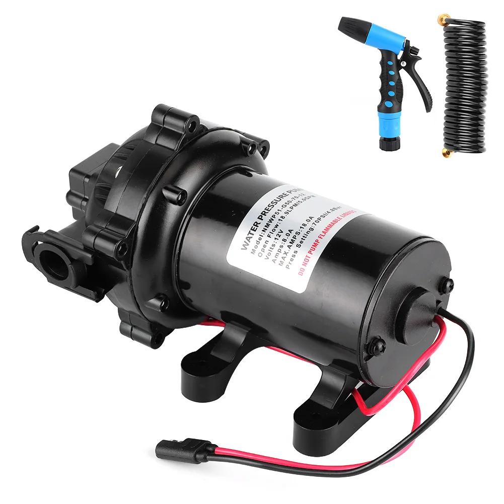 12V Fresh Sea Water Flow 5.0 GPM Deck Wash Pump Kit Washdown Deck Cleaning Pump Kit for Rv Boat Marine Cleaning Accessory Tools