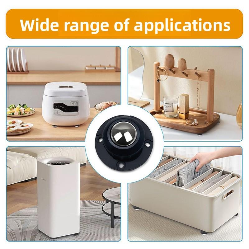 1/4 Piezas Rueda Universal Rodillo Polea Base Rueda Giratoria Se Puede Pegar con Bola Rueda Universal Silenciosa Rueda Pequeña Rueda Motriz