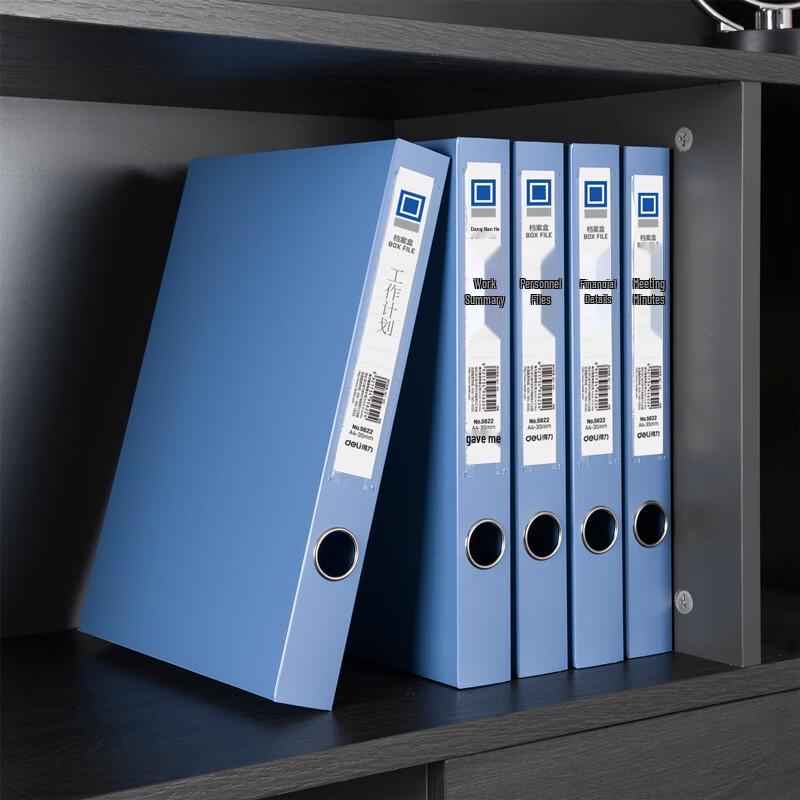 Deli A4 Thickened Plastic File Box, 12-Pack