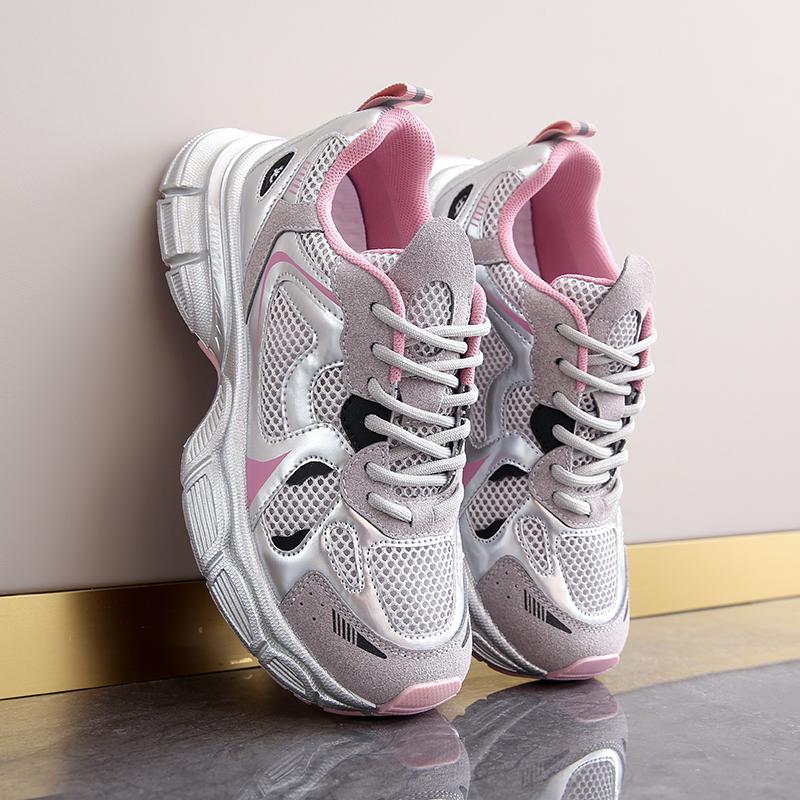 Daddy Pantofi de primăvară pentru damă, cu talpă groasă, anti-alunecare, pantofi ușori ocazional, creșterea pantofilor sport pentru femei