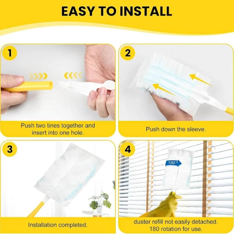 Double Sided 360 ° Disposable Electrostatic Duster ,Electronics, Blinds, Car, Ceiling Home Dusting Brush Cleaning Accessories