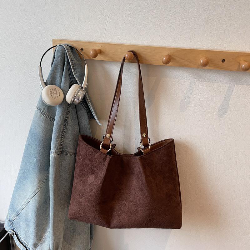 

Вместительная замшевая сумка через плечо в стиле ретро для поездок на работу, новинка осени и зимы