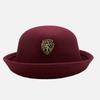 Cappello di Lana Fatto a Mano Elegante Cappello a Bombetta Decorato con Spilla per Donna Festa Uniforme Scolastica Britannica Cappello di Lana alla Moda da Donna
