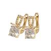 Elegant Gold-Plated Zircon Earrings for Women - Fashionable Southeast Asian Design, Perfect for a High-End Vacation Style.