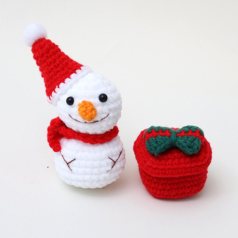 Cute Christmas Emotional Support Doll Fun Crochet Positive Energy Christmas Doll Handmade Knitte Doll Home Decor Festival Gift