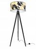 Floor Lamp Tripod Lampshade Golden Flowers Led
