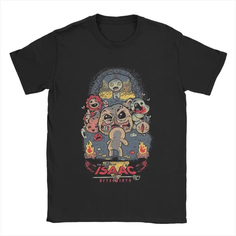 Awesome The Binding of Isaac Video Game TShirt Men O Neck Pure T Shirts Cartoon 90s Short Sleeve Tees Plus Size Tops