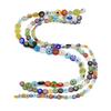 1 Strang 6/8/10mm Flache Runde Blumenperlen Lampwork-Perlen Bunte Glasperlen Für Armband Armreif Damen Mädchen DIY Schmuckherstellung