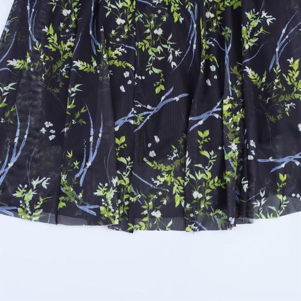 2025 Spring/Summer Women's Slimming Floral Silk V-Neck Sleeveless Dress