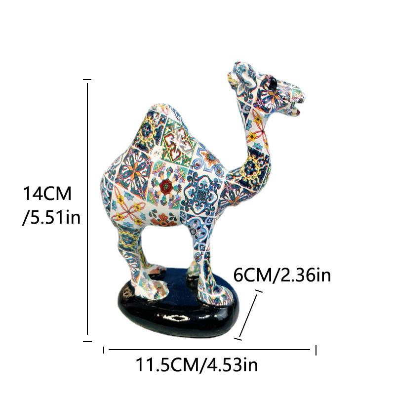

Красочная фигурка верблюда, декор для стола, граффити, статуэтка животного, смоляная скульптура, домашнее, комнатное, офисное, комнатное украшение, аксессуары для стола