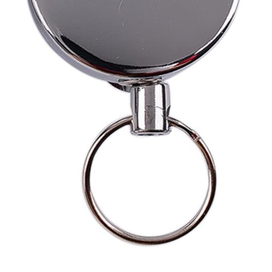 Retractable Steel Wire Keychain Return Clip Key Ring Holder Camping Travel Tool