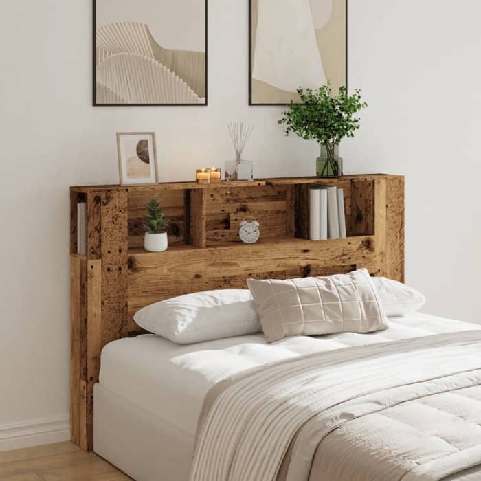 VidaXL Headboard Cabinet Old Wood 160x18.5x103.5 Cm, Headboard, Bedroom Cabinet, Wall Headboard, 856882