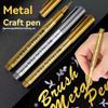 1/10/50Pcs Art Writing Gold Silver White Metallic Paint Pen Set Brush Tip Marker Pen Acrylic Paint Markers Stationery Supplies
