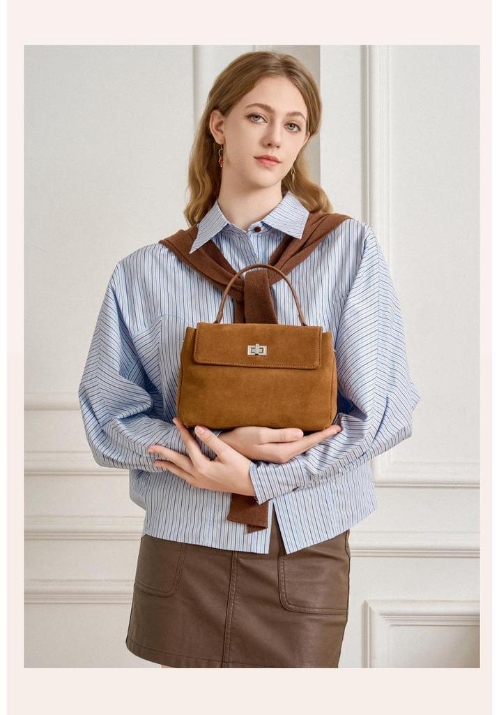 Borsa da Donna Lusso Coreana in Vera Pelle - Borsa a Tracolla in Pelle di Mucca Stile Giapponese