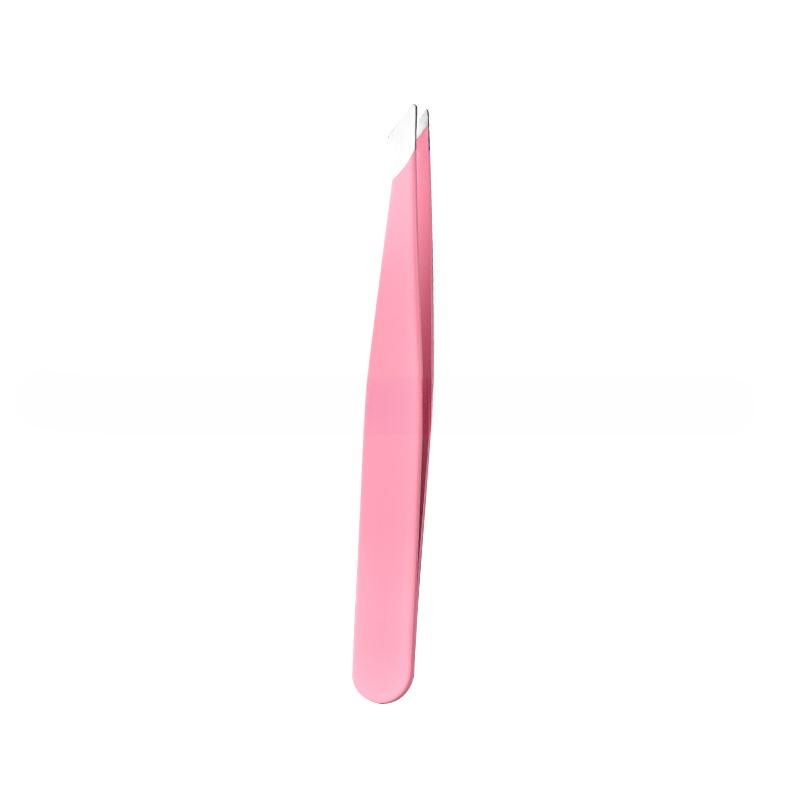 Hair Removal Tweezers Stainless Steel Eyebrow Tweezers Pink Slanted Black Tip Point Face Harmless Makeup Beauty Tool Black