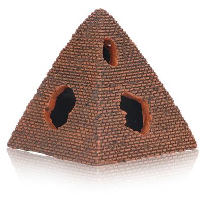 Mini Pyramid Aquarium Decoration Resin Fish Shrimp Shelter Rest Cave Hide Habitat 5 Holes Fish Tank