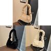 Plush Furry Shoulder Bag For Women With Zipper Closure And Mobile Pocket For Daily Use
