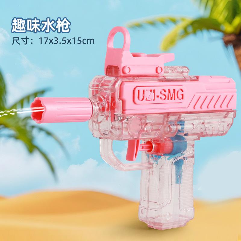 Uzi Electric Water Gun Swimming Pool Games Beach Children Outdoor Toys Boys Automatic Blaster Toy Gun Transparent Water Minigun