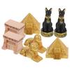 ABOOFAN 8 Pieces Egyptian Pyramid Statues Miniature Model Souvenirs Ancient Egyptian Civilization Collectible Figures Egyptian Sphinx Figurines