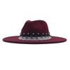New Elastic Webbing Point Drill Men and Women Couple Hat Woolen Top Hat M Big Brim Jazz Hat