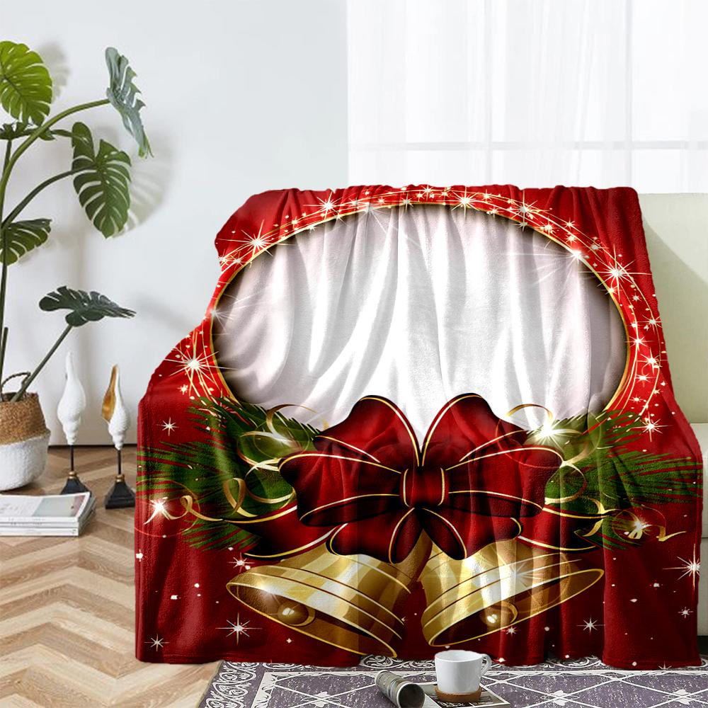 Christmas Santa Claus Theme Printed Blanket - Perfect for Couch, Bed, Travel & Outdoor Use | Machine Washable, Cozy & Durable.