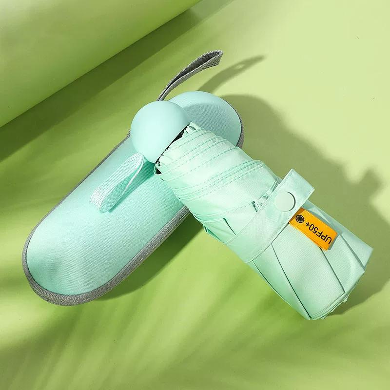 2025 Anti-DDoS UPF50 +! Sunny and Rainy Dual-Use 8-Bone 50% Off Black Rubber Umbrella Portable Capsule Storage Sun Umbrella Umbrella