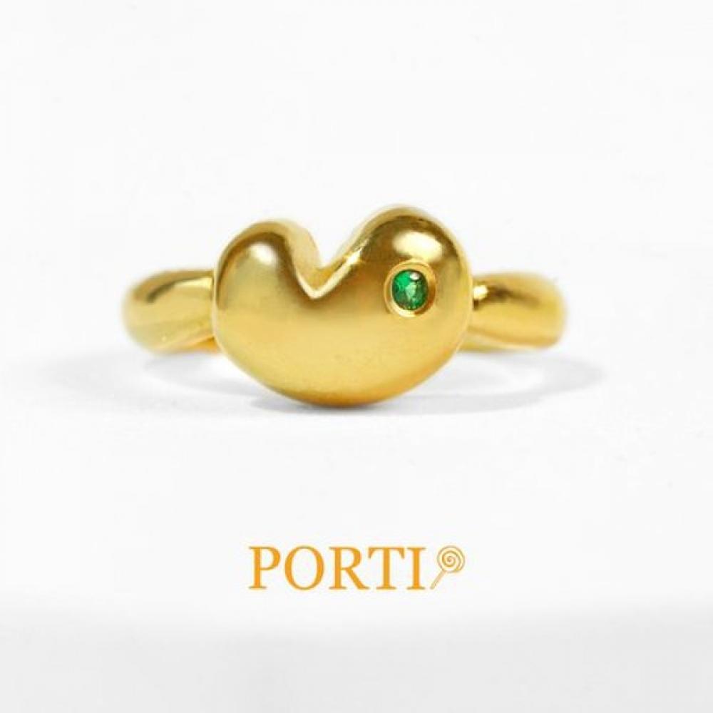 Porti 24k Gold Kidney Bean Birthstone Ring 1.875g