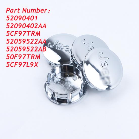 4Pcs Wheel Center Hub Caps 55mm Gloss Chrome For Wrangler GrandCherokee