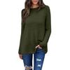 Maglione casual da donna alla moda, a maniche lunghe, ampio, scollo rotondo, davanti, corto, dietro, lungo