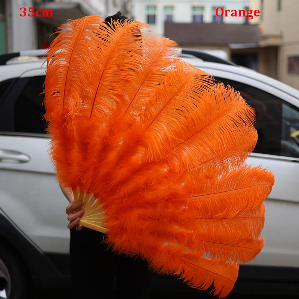 30*52cm 35*60cm Folding Fan 12 Bones Carnival Belly Dance Stage Fan New Handheld Feather Fan